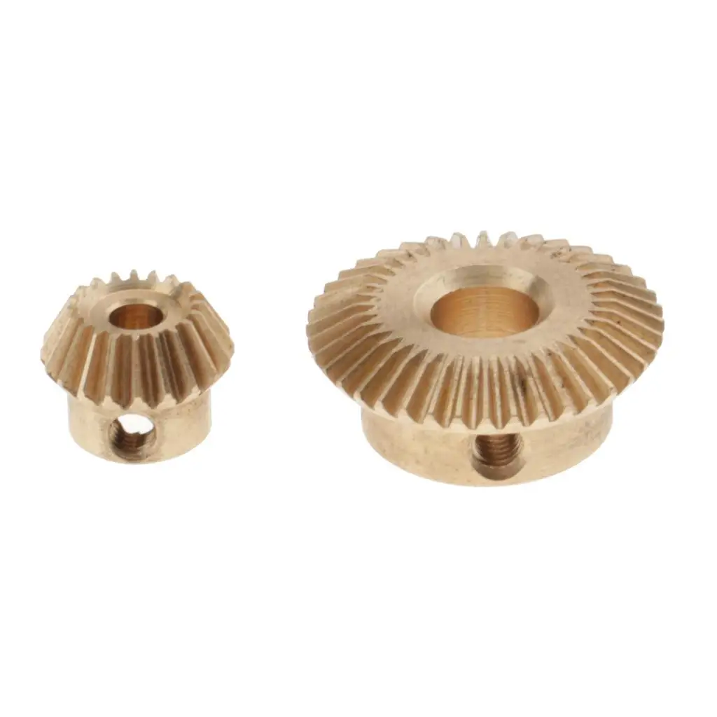 0.5 Modulus Brass Bevel Gear Set Durable Mechanical Gear Pair for Motor Shaft Transmission