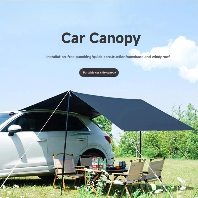 

New Portable Car Awning Tarp Lightweight Vehicle Awning for Camping Outdoor Rear Vehicle Awning Shelter for Van MPV Campers
