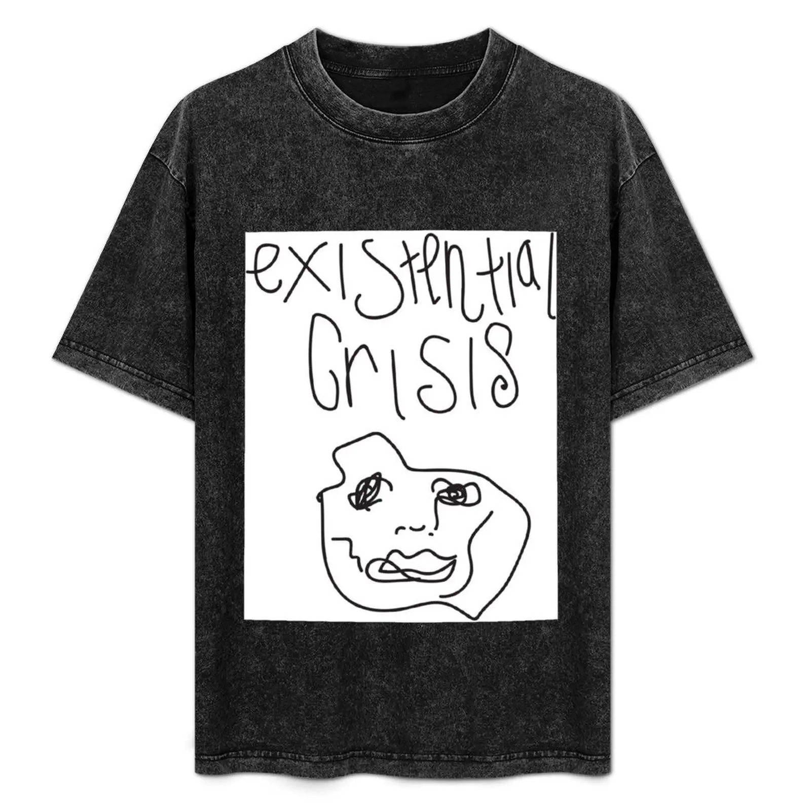 existential crisis art T-Shirt oversizeds street wear Men's cotton t-shirt