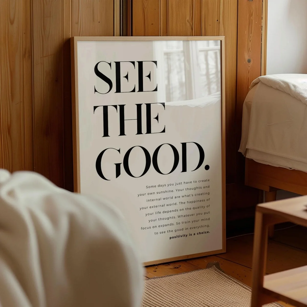 „See The Good“ Zitat-Leinwanddruck, Poster, moderne inspirierende positive Kunstdrucke, Wohnzimmer, Schlafzimmer, Wandkunst, Heimdekoration, Poster