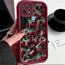 A 15 Rose Flower Silicone Phone Case On For Oppo A15 A15s A35 2021 Matte OppoA15 OppoA15S Girl Woman Cover