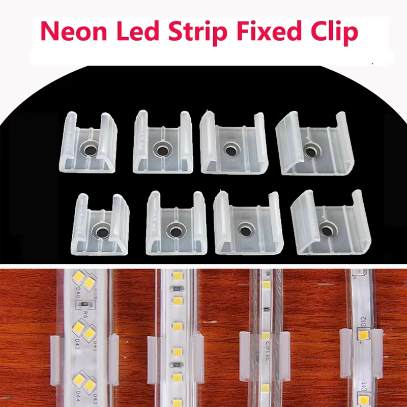 

50 шт. светодиодный разъем, фиксирующие зажимы, аксессуары для светодиодного освещения, крепление на стену для 9-12 мм COB RGB 5050, неоновая лента