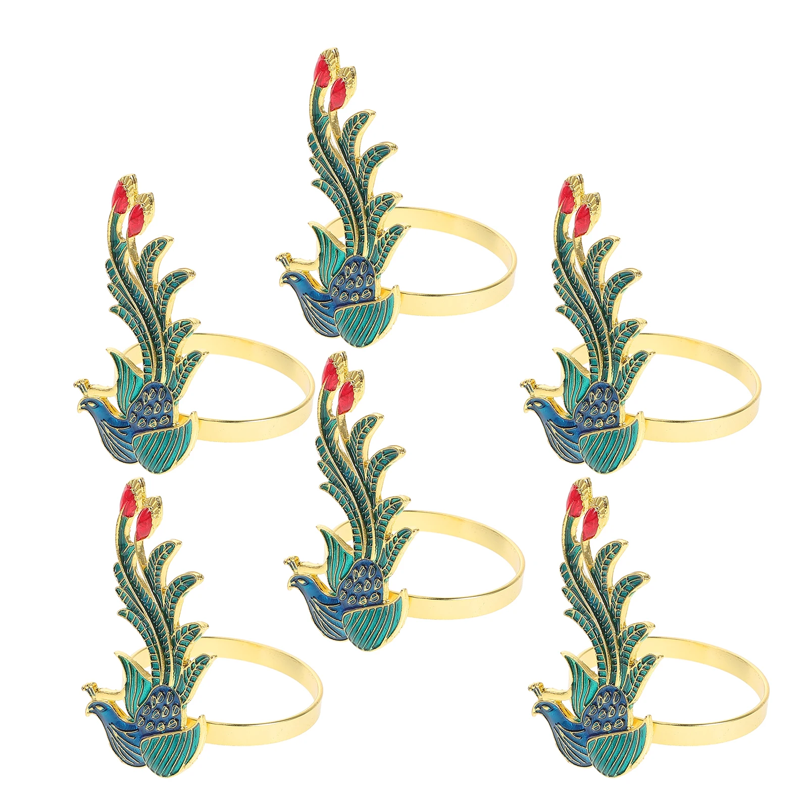 

6pcs Napkin Ring Holder Decorative Metal Alloy Dining Table Wedding Party Rings Hotel Restaurant