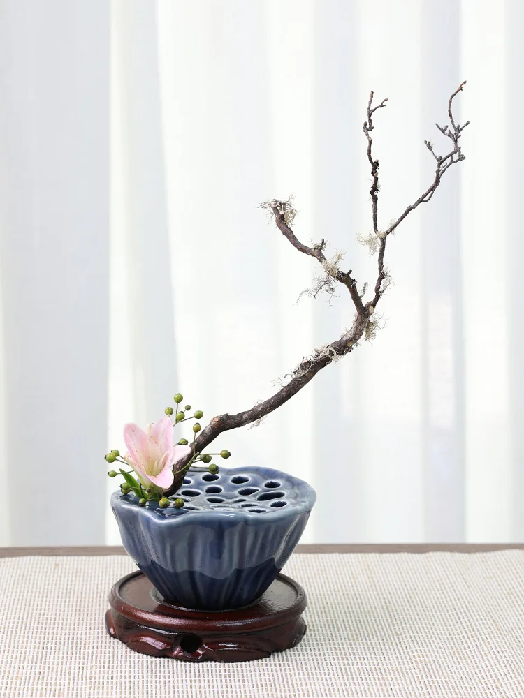 Support Pour Plantes D'Intérieur En Bambou Tissé Avec Pieds, Support De Pot De Fleurs Pour