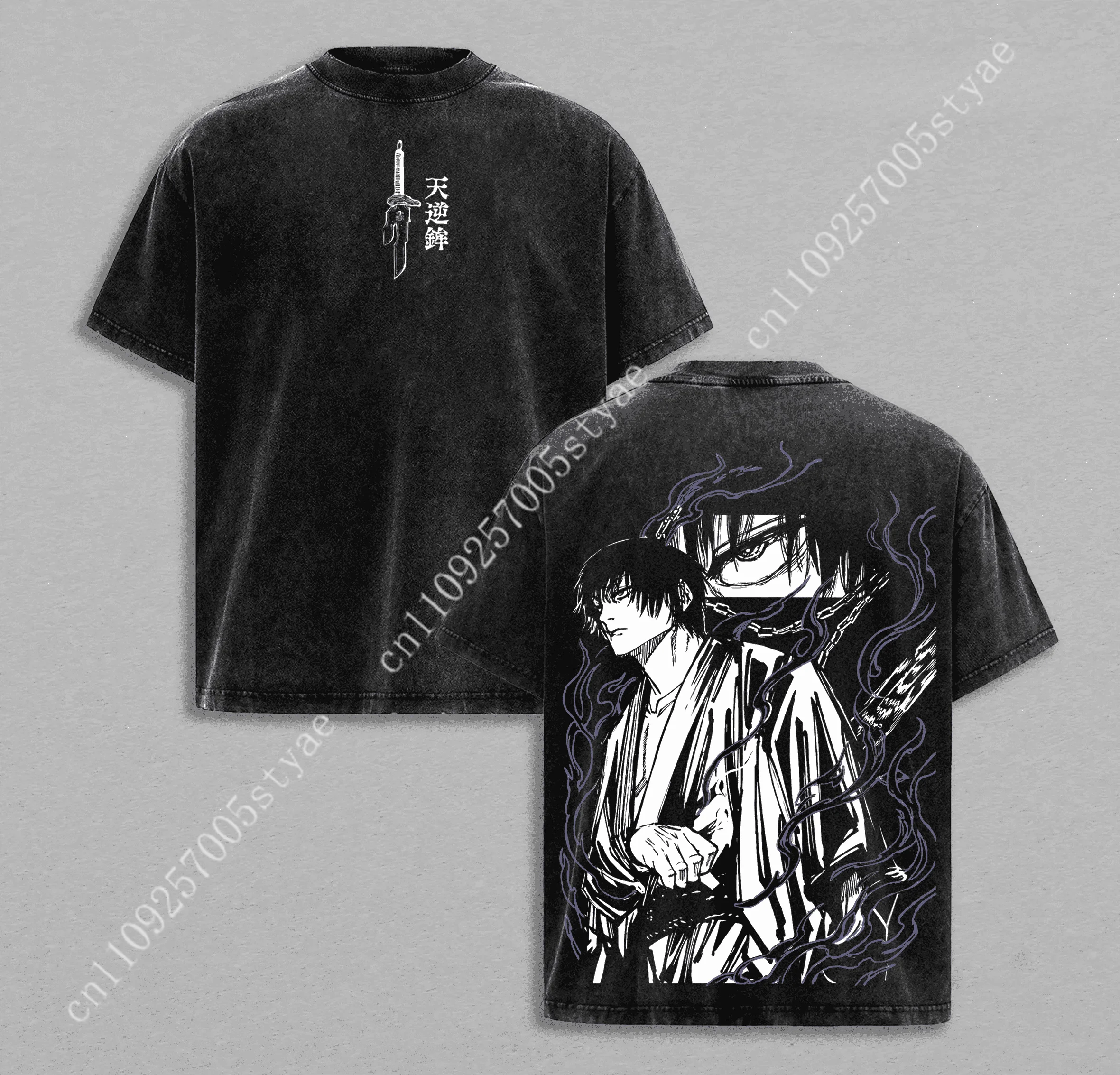 Fushiguro Toji  T Shirt Men's Clothing Anime Vintage Y2k Washed T-shirt Short Sleeve 100% Cotton Loose Tees Tops