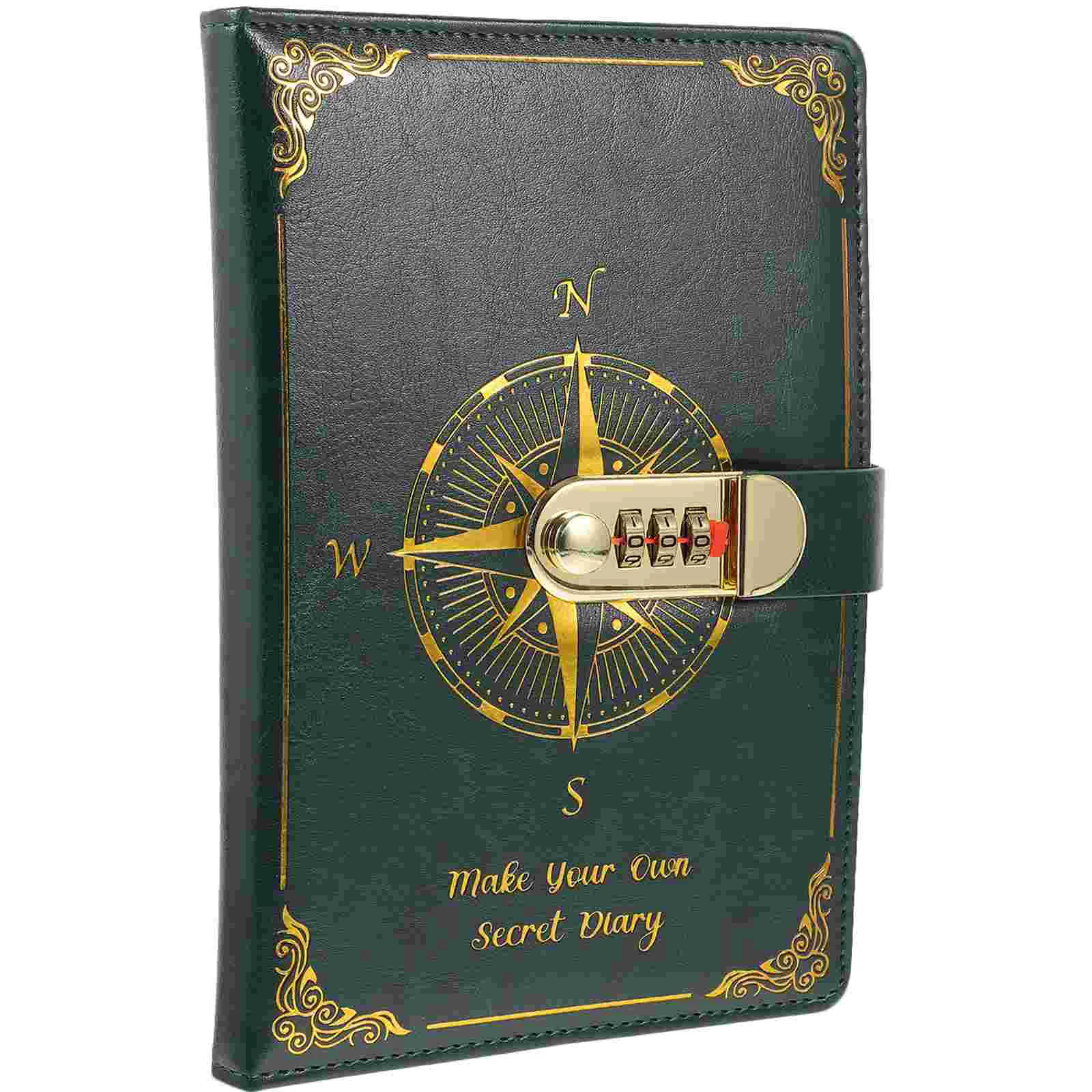 Notebooks Retro Diary Password Lock A5 (green) Scrapbooking Journal for Writing Notepad with Office