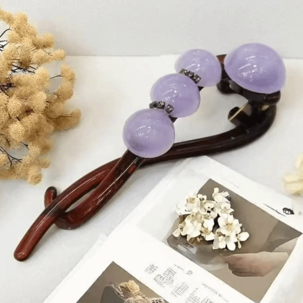 

Rhinestone Beads Twist-up Clip No Irritation Back of Head Styling Aid Hairpin Duckbill Clip Head Ornament Hair Clip Summer