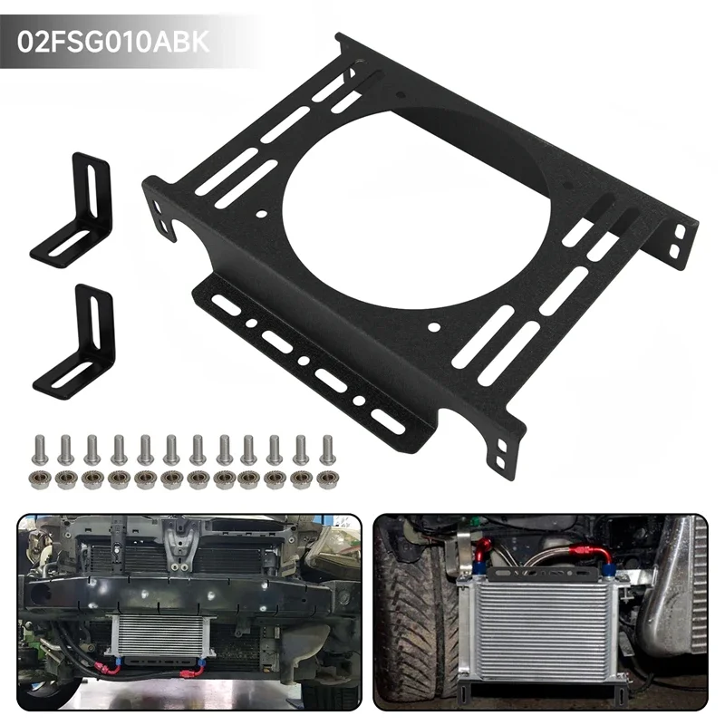 Oil Cooler New 28 Row Mounting Bracket Kit Universal Transmission Engine MOCAL Style 248MM Aluminum Black