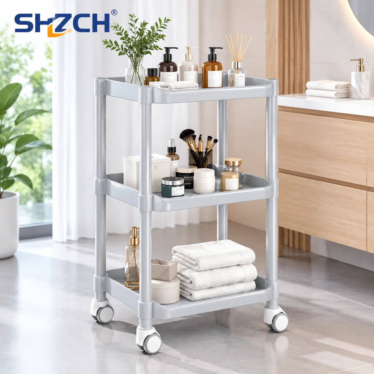 Japanese Style Simplicity Trolley Storable Barber Shop Modern Trolley Designer Multifunctional Furniture Pousser Un Chariot HBS