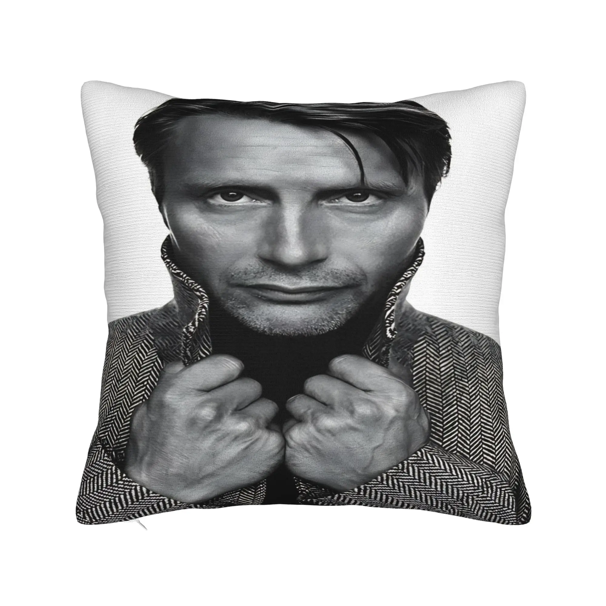 Mads Mikkelsen Handsome Actor Pillow Case  Custom Pillow Cover Kawaii Pillowcases For Sofa Home Decor