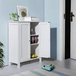 Floor Stand Storage Cabinet Cupboard with Door Pantry Home Kitchen Shelves