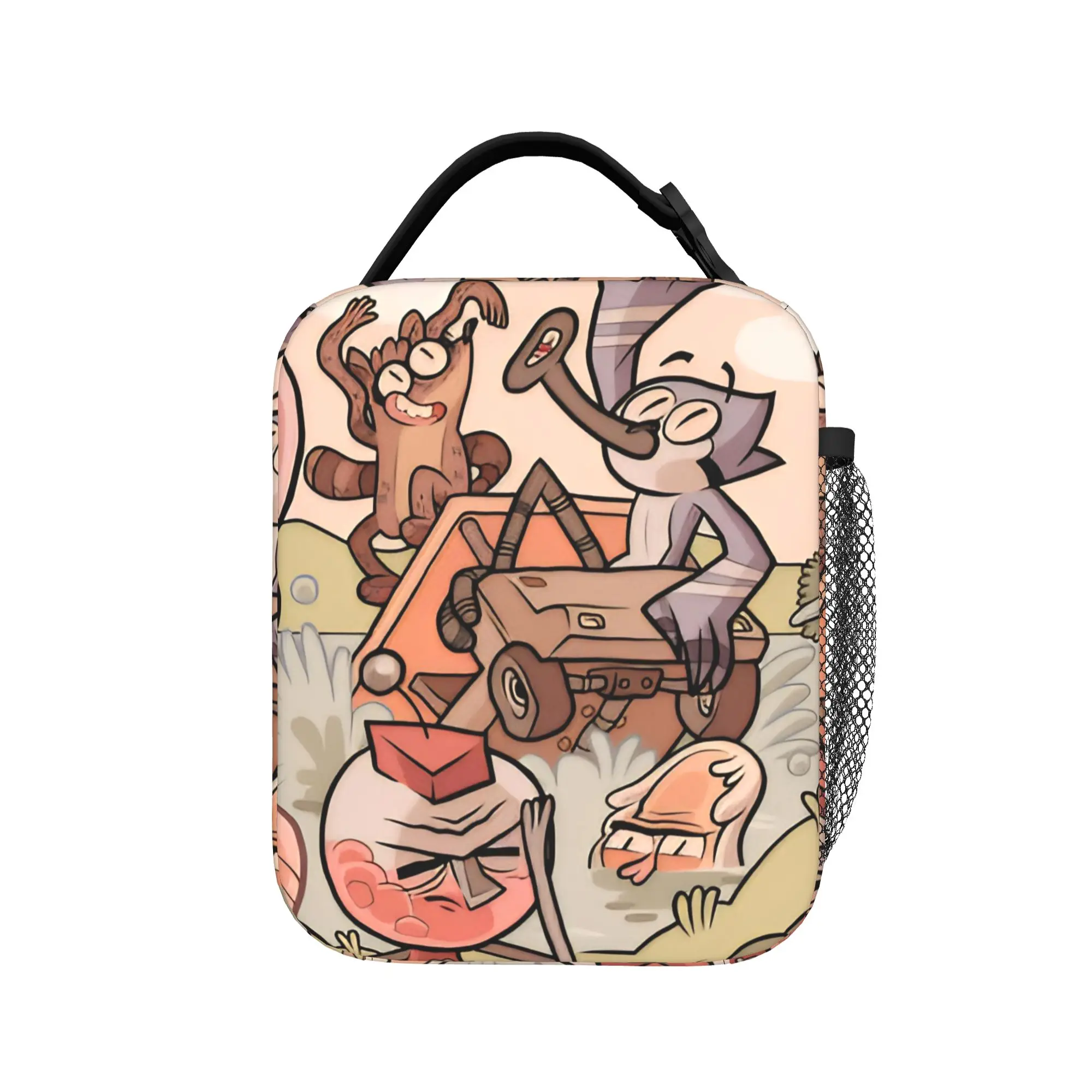 Regulars Show Mordecai And Rigby Cartoon Insulated Lunch Bag Portable  Meal Container Thermal Bag Tote Lunch Box Food Bag
