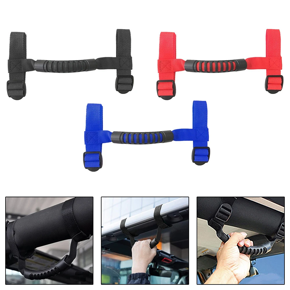 

Car Handle Bar Frame Modified Grab Grip Roof Door Pull Rope Anti-slip Fit for Jeep Wrangler 1987-2019 TJ LJ JK JL