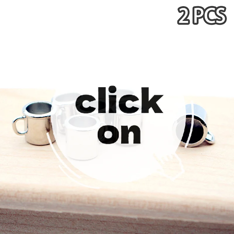 2 قطعة دمية مصغرة محاكاة سبيكة كأس نموذج اكسسوارات أثاث لدمية ديكورات منزلية الاطفال التظاهر اللعب اللعب #1