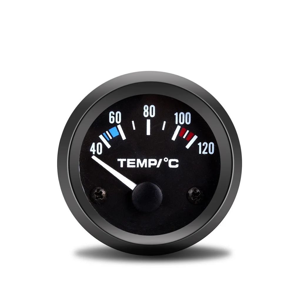 Jauge de température de l'eau 52 mm pour modification de voiture, jauge de température de l'eau universelle 12V, 40-120 °   Têtière de régulation de température de l'eau en Celsius