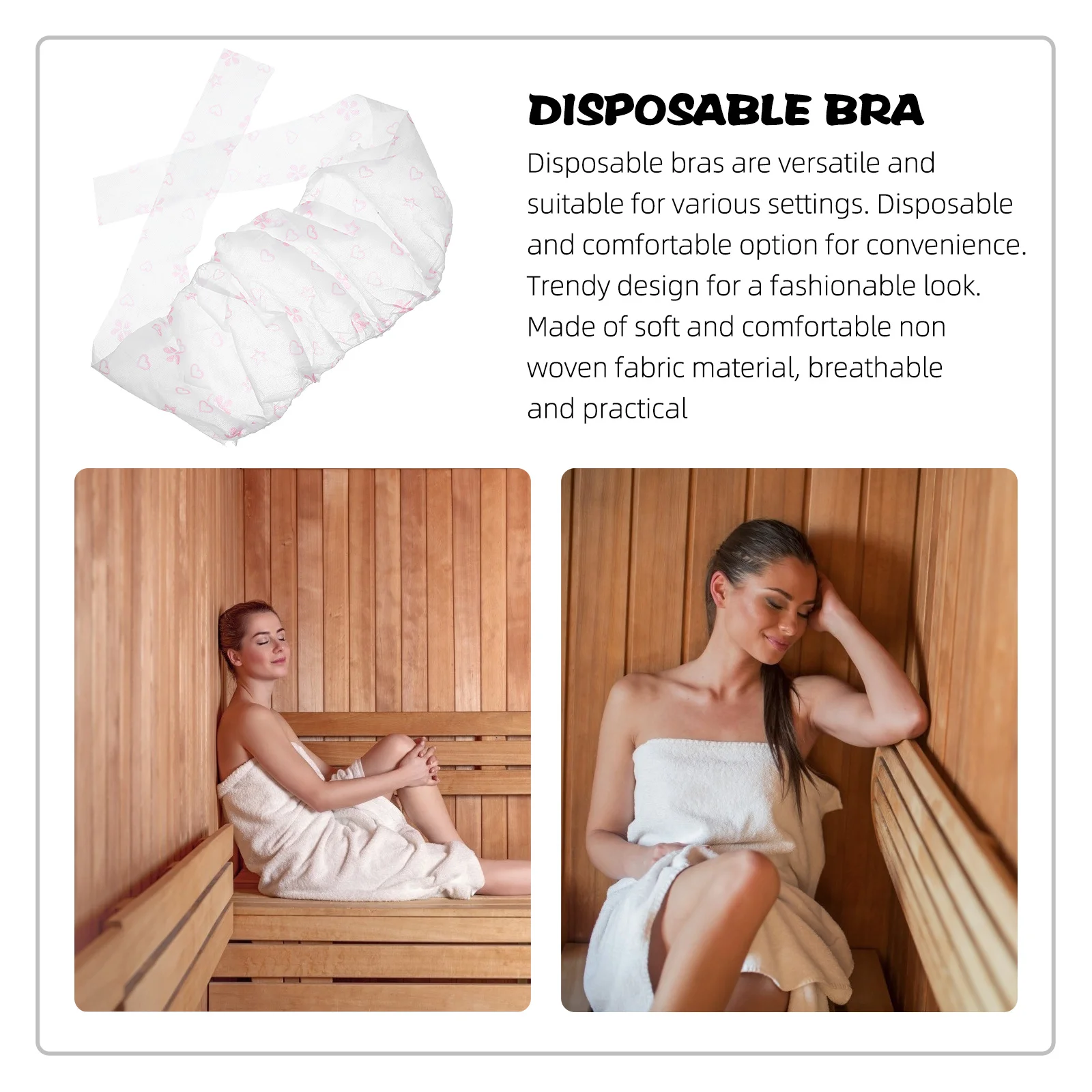 20 قطعة حمالات الصدر القابل للتصرف غير المنسوجة النسيج لينة تنفس المرأة السفر ساونا سبا صالون تجميل المحمولة ملابس داخلية للاستعمال مرة واحدة #2