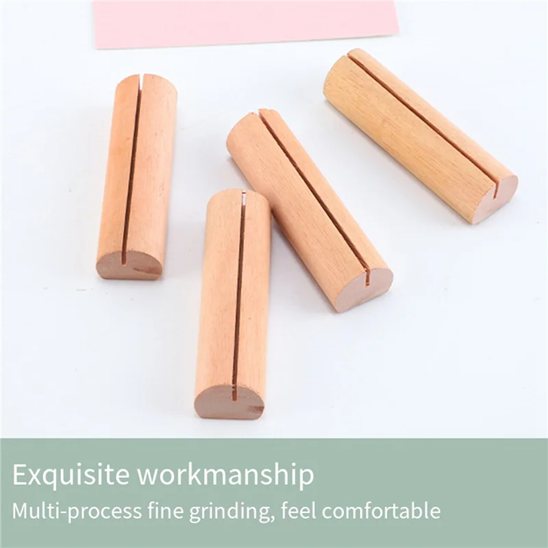 VELIF-40PCS Wood Place Card Holders Wooden Table Number Stands Wedding Sign Rustic Message Name S Display Stand