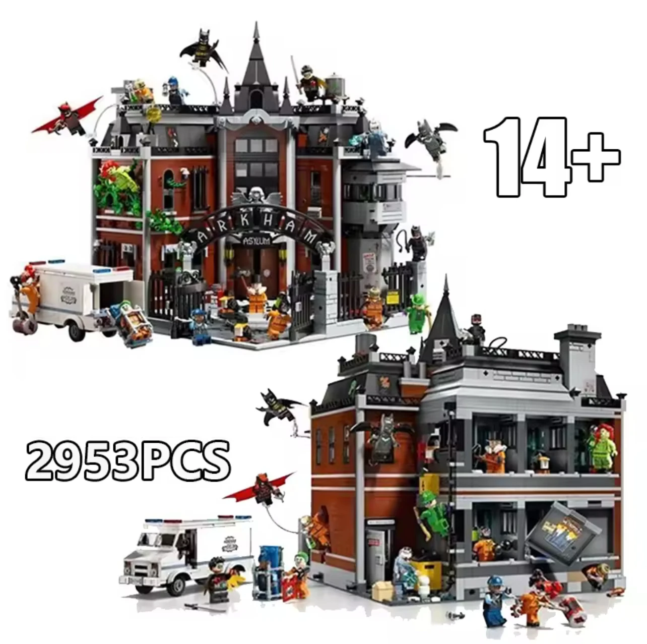 

MOC в наличии 76300 Hero Series Arkham Asylum, набор строительных блоков, идеальный подарок на Хэллоуин, Рождество, день рождения для фанатов супергероев