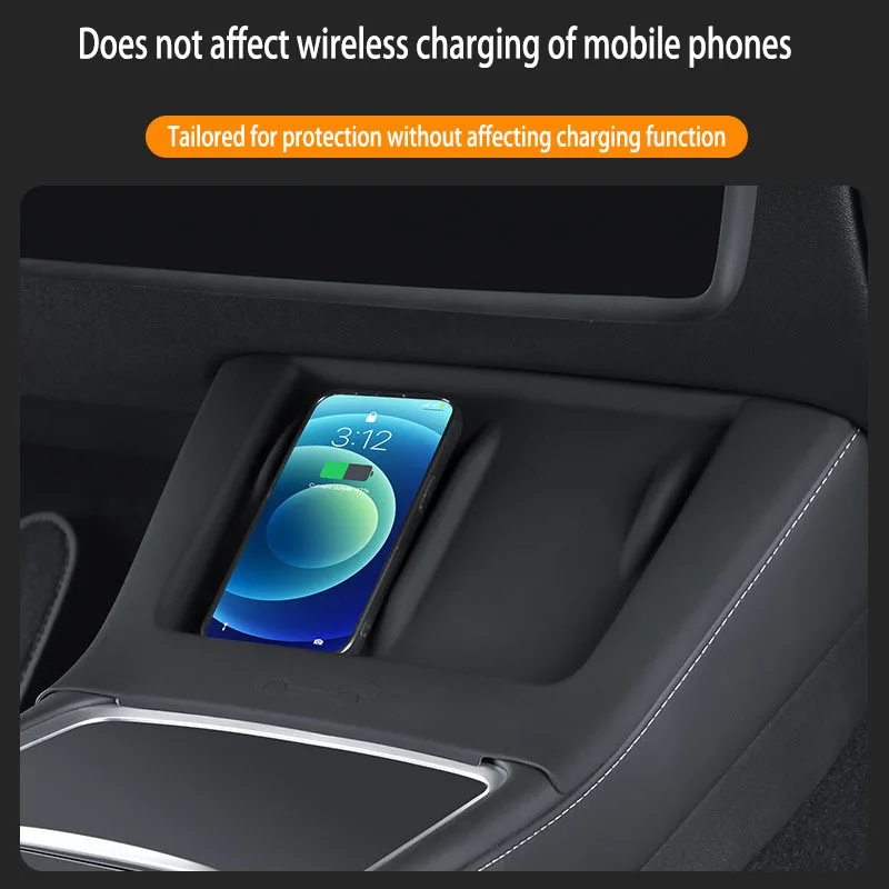 For Tesla Model 3 Highland2024 Silicone Mat Central Control Phone Wireless Charging Pad Protective Silicone Anti-Slip Cover Case