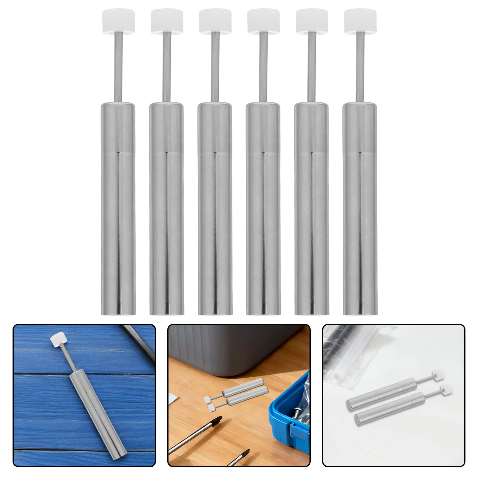 6Pcs Soft Close Trash Can Damper Hydraulic Smooth Closing Replacement Piston Insert for Kitchen Garbage Lid Quiet Lid Buffer