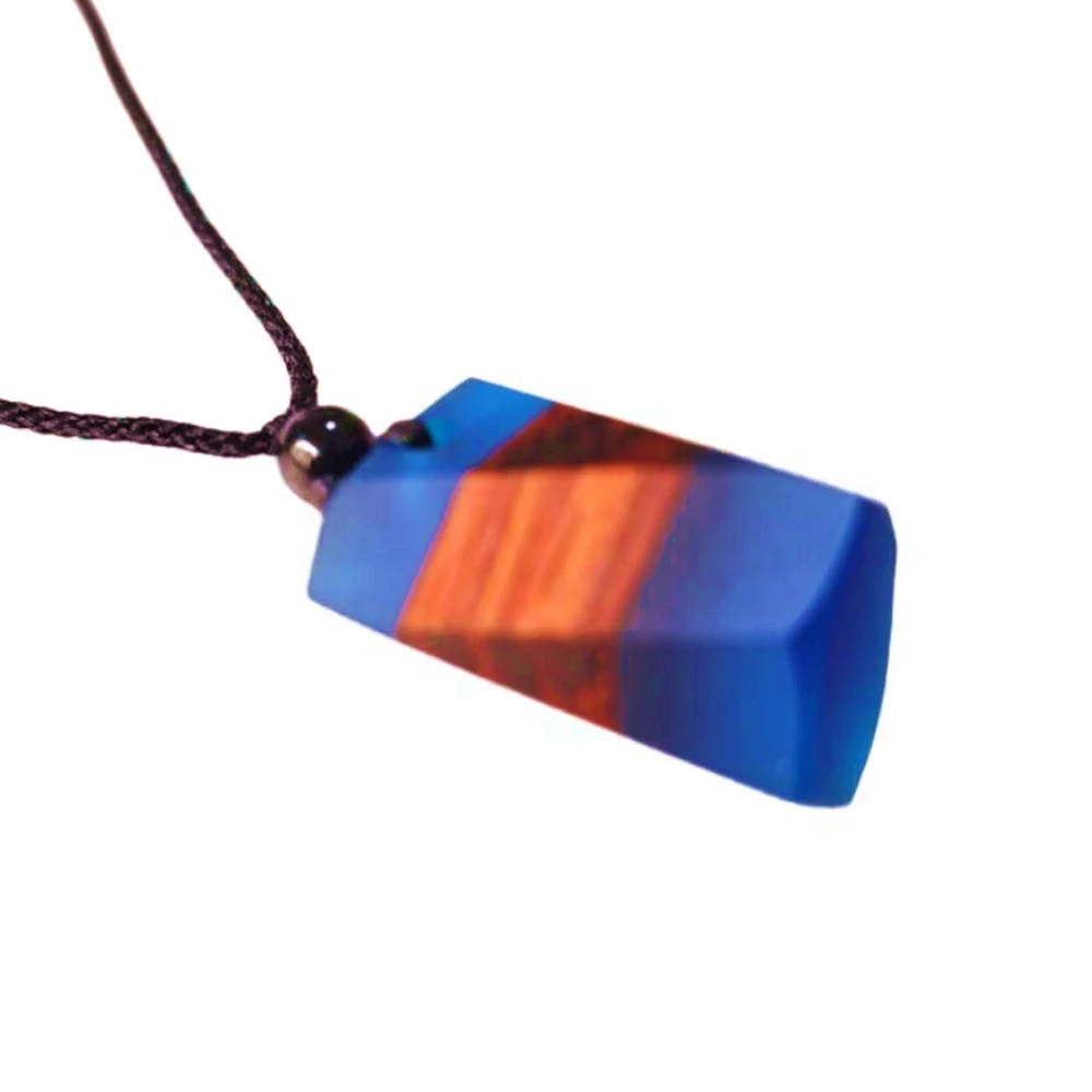 

Customized handmade crafts vintage wood resin men's and women's necklace pendant