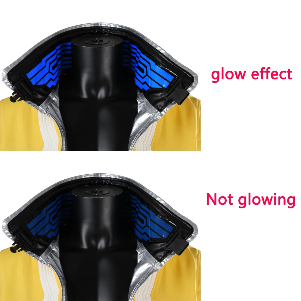 Game David Martinez Cosplay Costumes Yellow Luminous Coat Anime CYBERPUNK EDGERUNNERS Role Play Halloween Party Jackets For Man