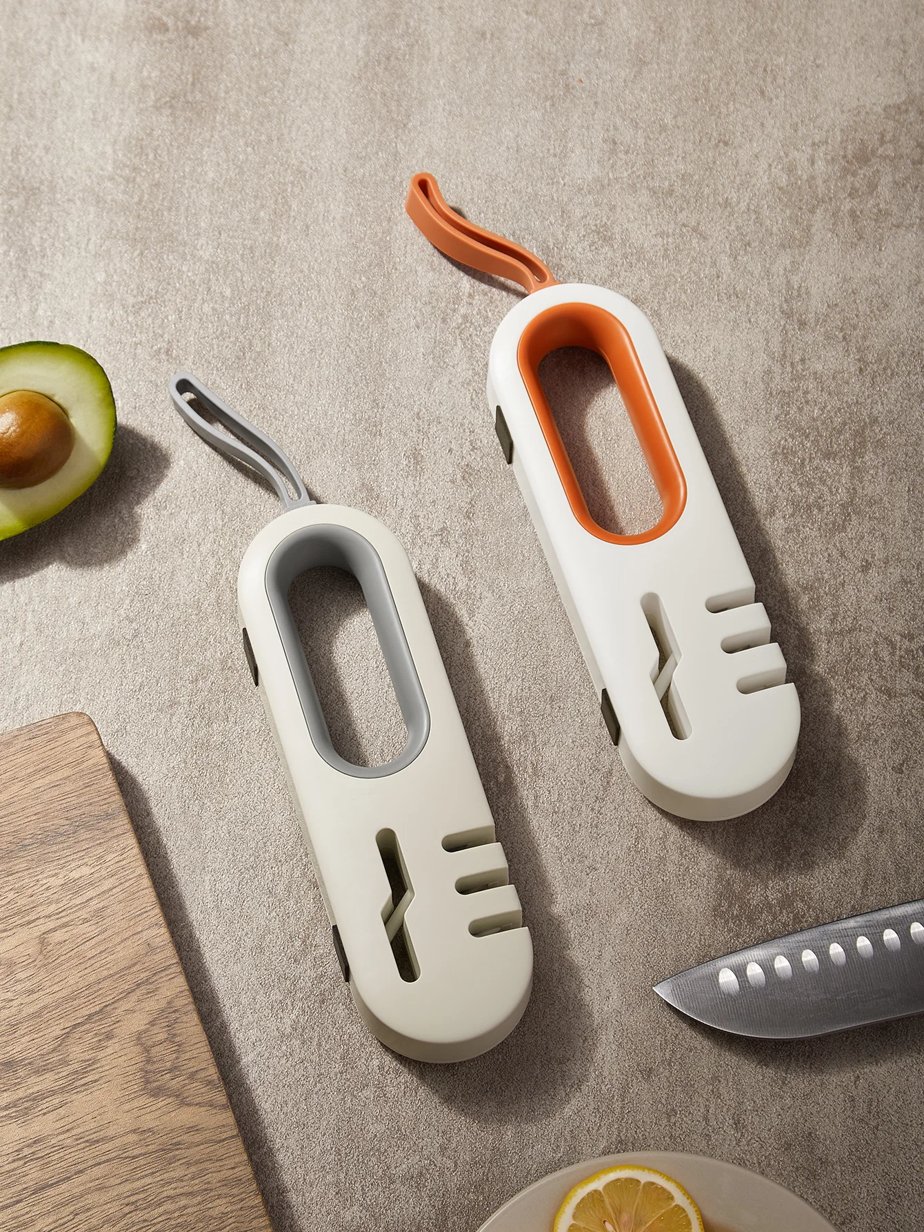 1 multifunctional manual quick sharpener with anti slip base, household kitchen knife and scissor sharpener, convenient and fast