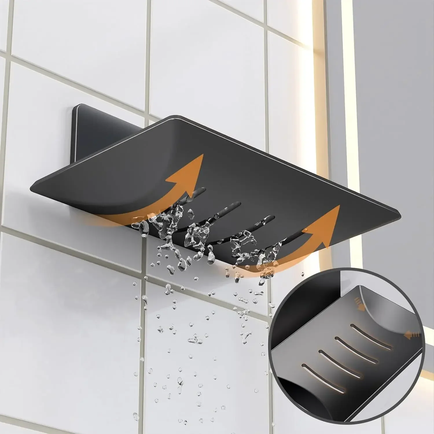 

Мыльница для ванной комнаты Не требует сверления Душ Хранение Мыльница Сетчатая полка Мыльница Настенный слив Коробка для мыльницы