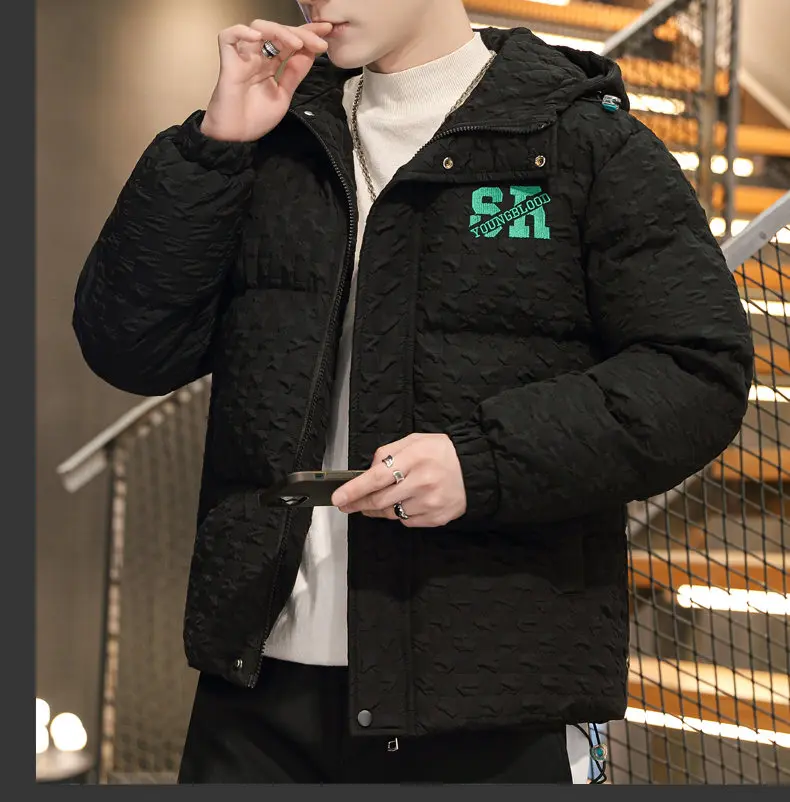 Winter Trendy Parkas Cotton-padded Coats Jacket Men Parkas Outdoor Hooded Coat Casual Windbreaker Thick Warm Coat