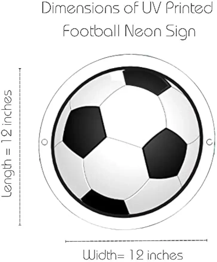 UV Printed Neon Soccer Ball Sign Soccer Bedroom Decorations Wall Decor LED Neon Light Football Neon Sign for Home Decoration