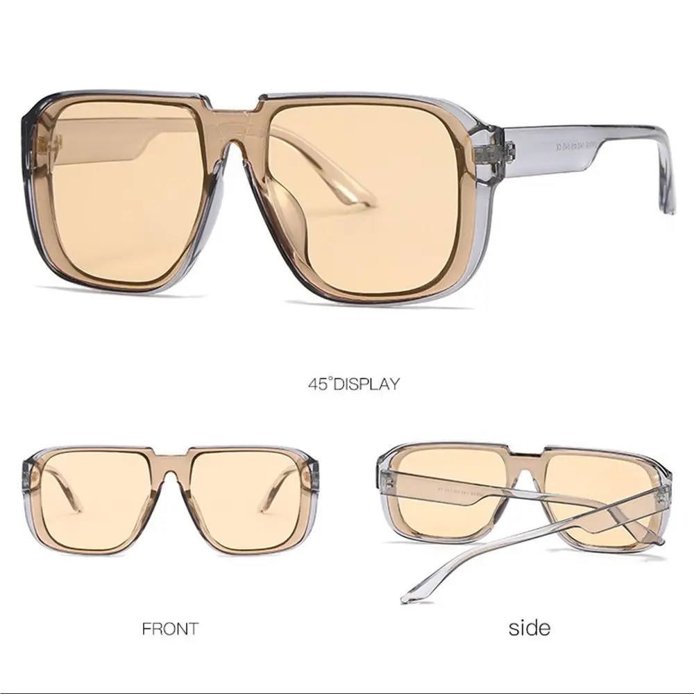 Vintage One Piece Square Sunglasses Flat Top Hot Ins Favor Women's Sun Glasses UV400 Eyewear