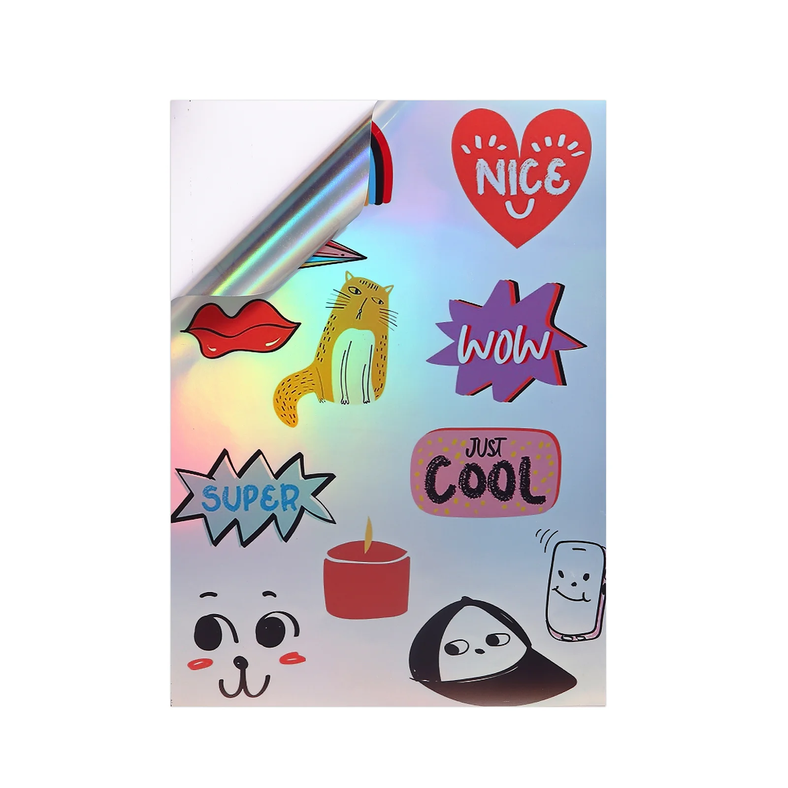 20 Sheets A4 (8.3×11.7 Inches) Rainbow Holographic Vinyl Sticker Paper, Holographic Water-Resistant Stickers, Inkjet Printing