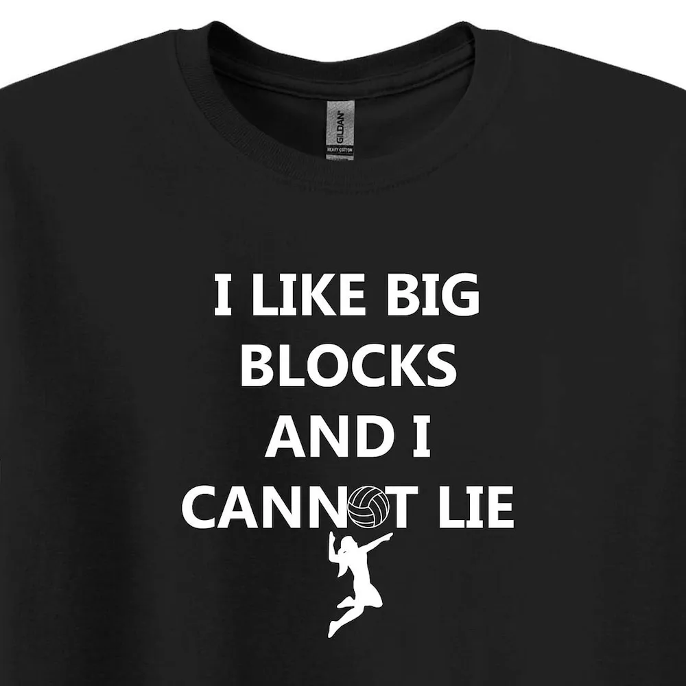 I Like Big Blocks And Cannot Lie T Shirt Funny Volleyball Player Game S