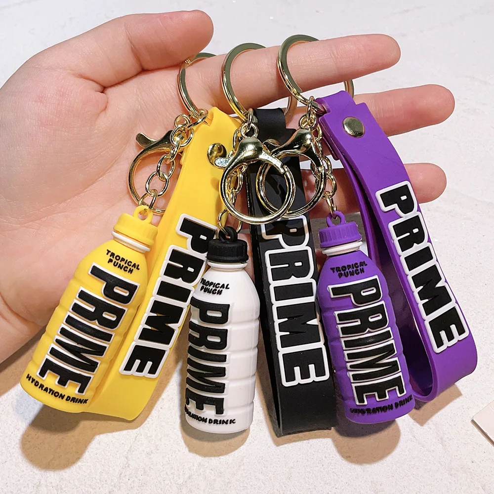 Fashion Prime Drink Bottle 3D Model Keychain for Women Couple Bag Pendent Keyring Car Key Accessories Jewelry Children Toy Gifts view 3