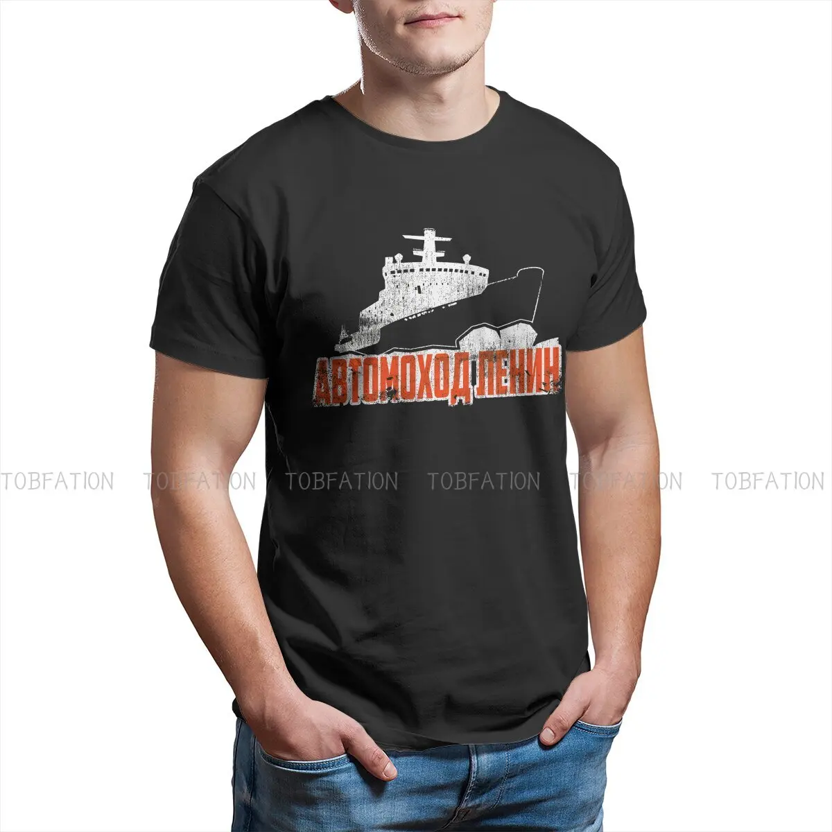 Russian USSR CCCP Original TShirts Soviet Icebreaker Vintage War Ship Retro  Distinctive Homme T Shirt Funny Tops Size S-6XL