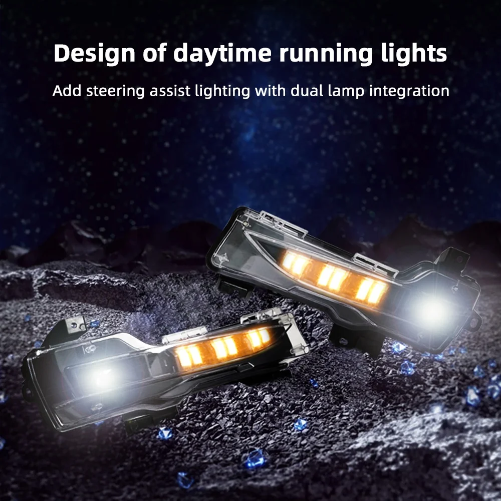 Hansshow Model 3/Y Led Turn Signal Lamp Multi-function Front Fog Lights For Tesla Model 3/Y Daytime Running Lights