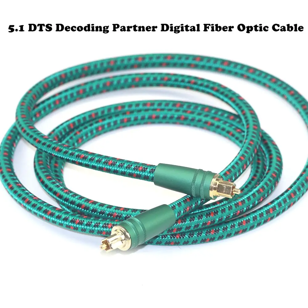 Cable de audio de fibra óptica digital Meeaocc spdif de alta gama con puerto cuadrado óptico de 5,1 canales y cable de señal de audio de puerto cuadrado