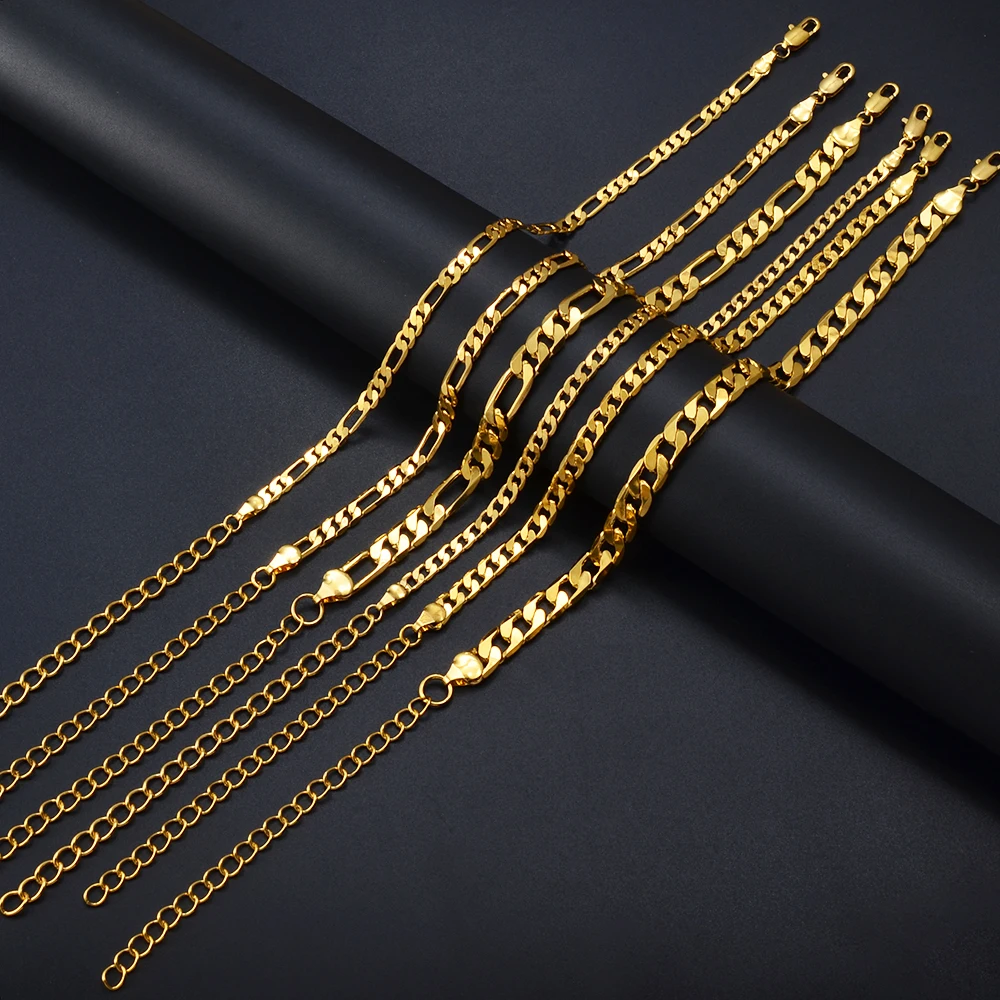 Anniyo طول 21 سنتيمتر + 9 سنتيمتر الذهب/الفضة اللون خلخال للنساء Ankleband مجوهرات سلسلة للقدم # 151916