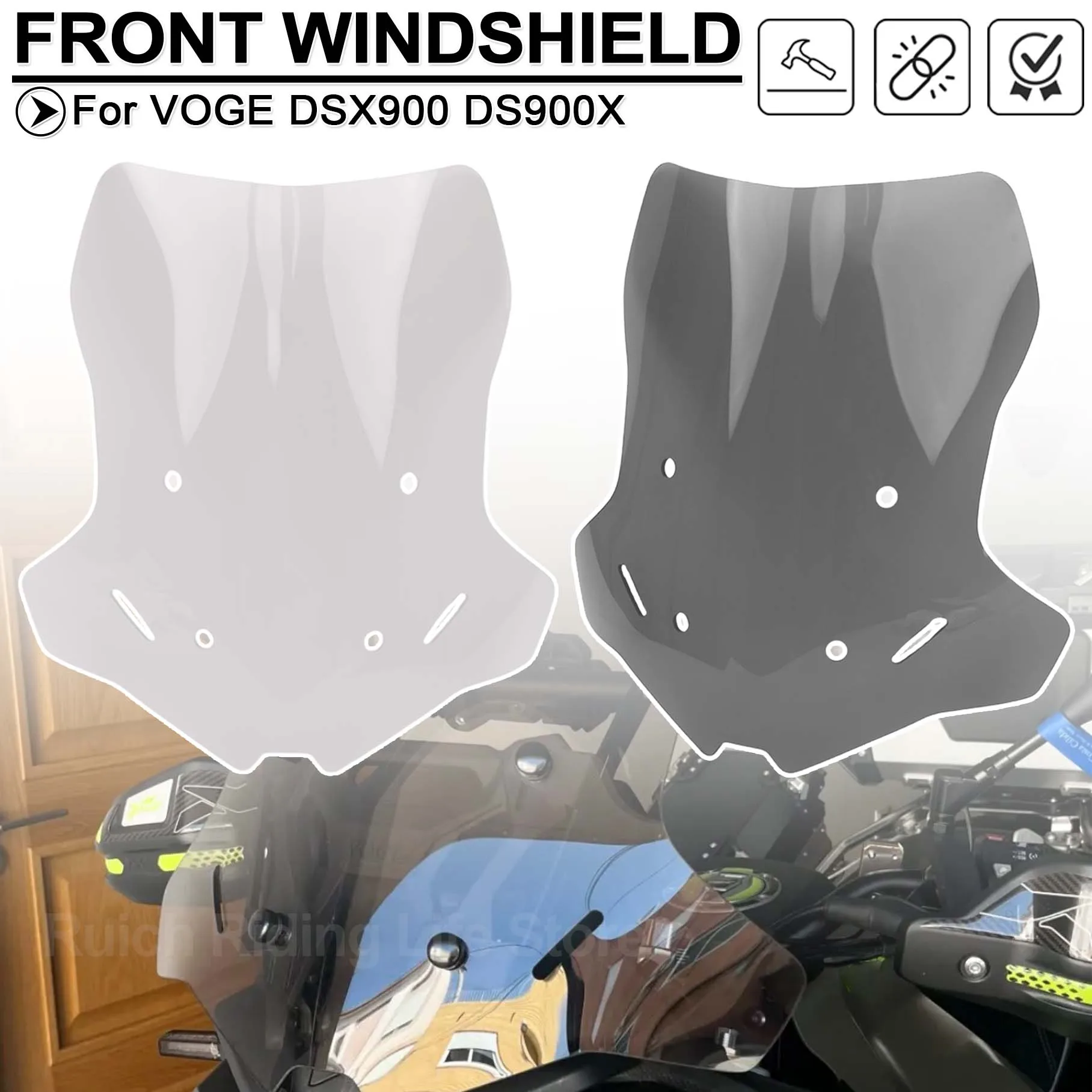 Motorcycle Front Heighten Deflector Windscreen Windshield For VOGE DS900X DSX900 DSX DS DS900 X 900X 900 X Wind Screen Shield