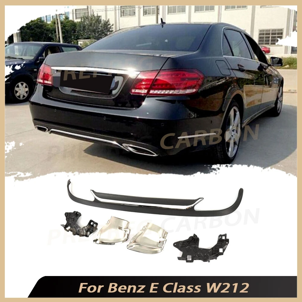 

PP Rear Bumper Lip Diffuser with Exhaust Tips Car Accessories For Mercedes Benz E Class W212 E200 E250 E300 E350 E500 2013-2016