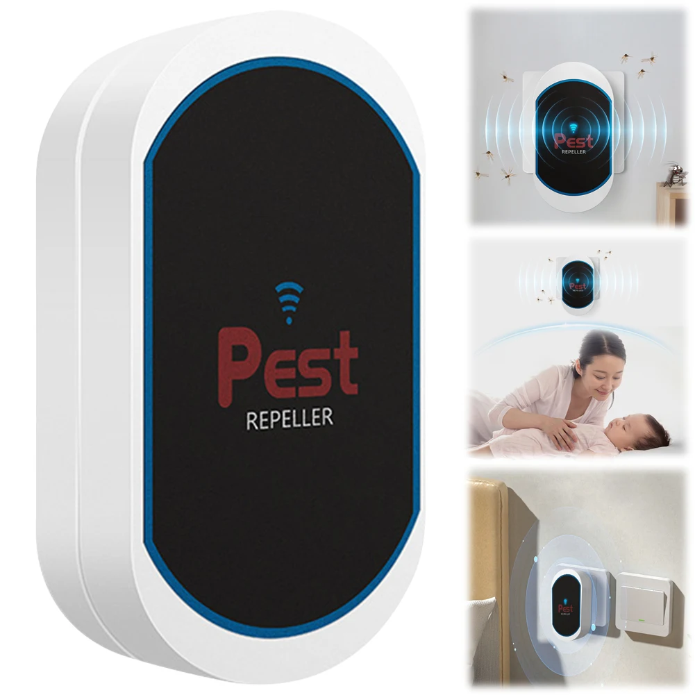 Ultrasonic Pest Repeller Electronic Pest Repeller No Noise Rat Mosquito Repellent Multifunctional for Cockroach Spiders Mosquito
