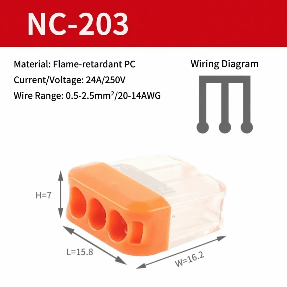 10PCS 2/3/4/5/6/8 Pin Wire Connector Push In Fast Wiring Electrical Connector Durable Secure Contact Splice Terminal