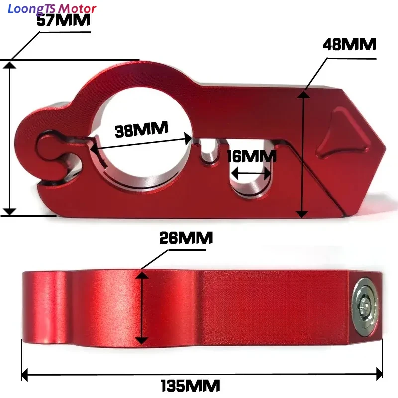 CNC Machined Aluminum Motorcycle Anti-Theft Lock Helmet Hand Modified Handlebar Lock for Electric Motorcycle Horn Accessories