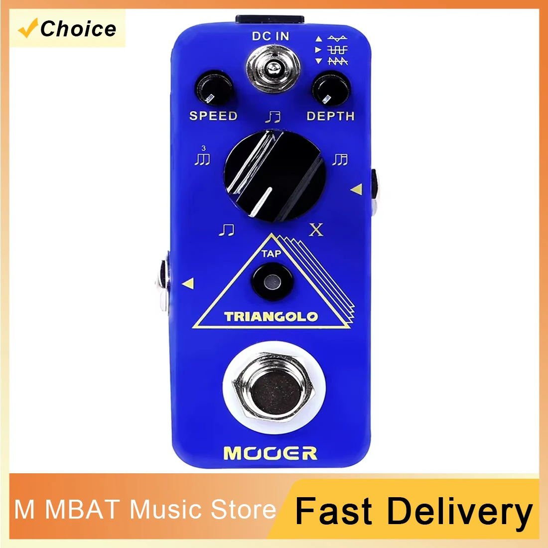 

Гитарная педаль эффектов MOOER Triangolo: цифровое тремоло с 3 режимами волновых форм, металлический корпус, True Bypass, аксессуары для гитарных эффектов