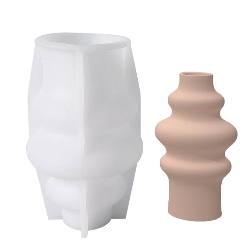 

652F Creative Round Planter Sturdy Silicone Mould Reusable Artistic Cement Cast Craft Supplies for Home and Garden