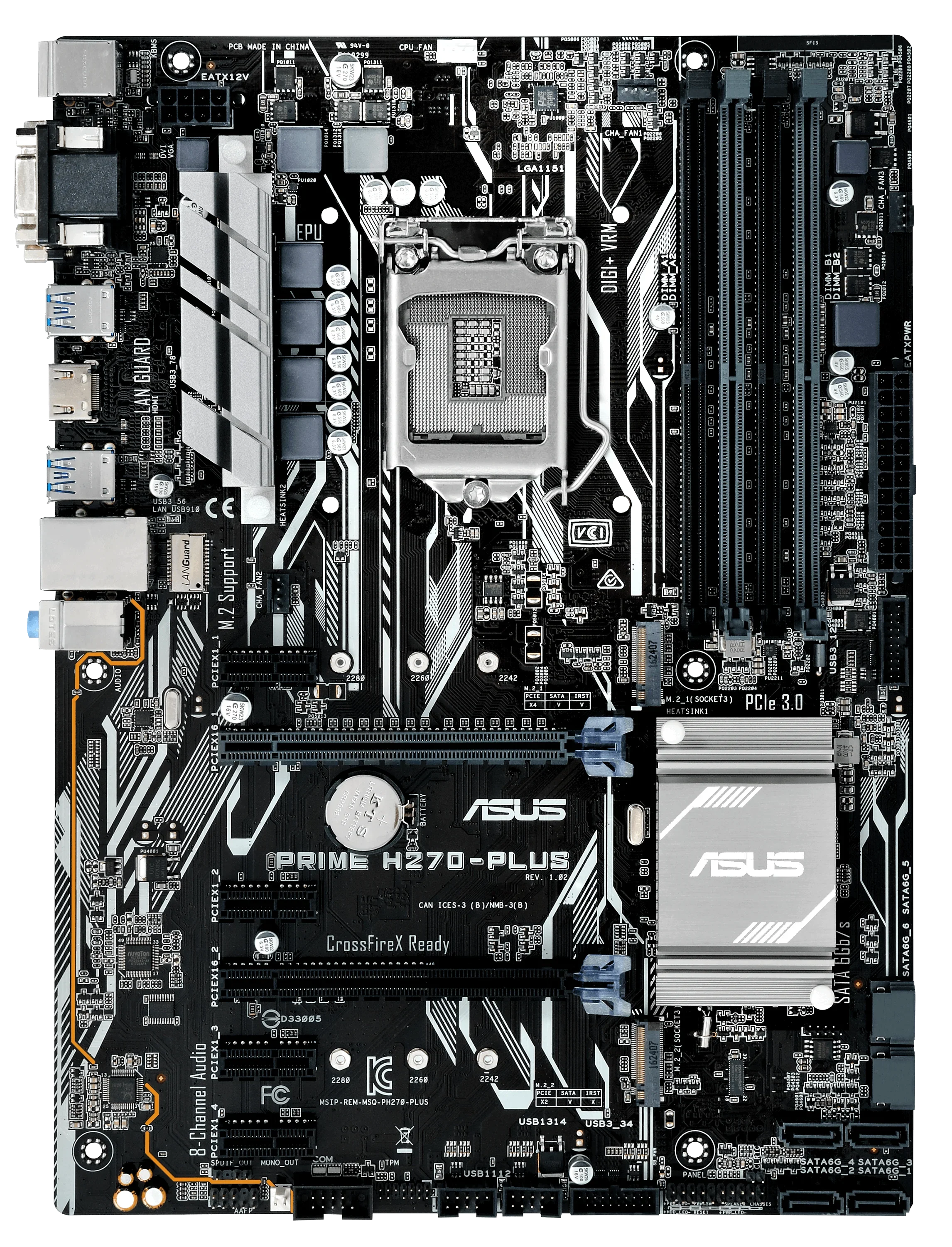 ASUS PRIME H270-PLUS Motherboard Intel H270 LGA 1151 DDR4 64GB support Core i3-6100 7300  i5-6400 i5-6600 i5-7600 Pentium G4500