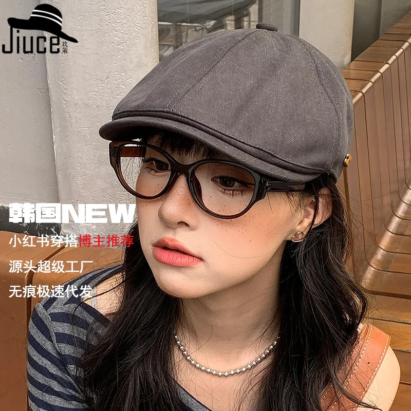 Женская шляпа в стиле ретро, маленькая шляпа с утконосом, новая нишевая модная шляпа газетчика, шляпа Beilei, 4m898