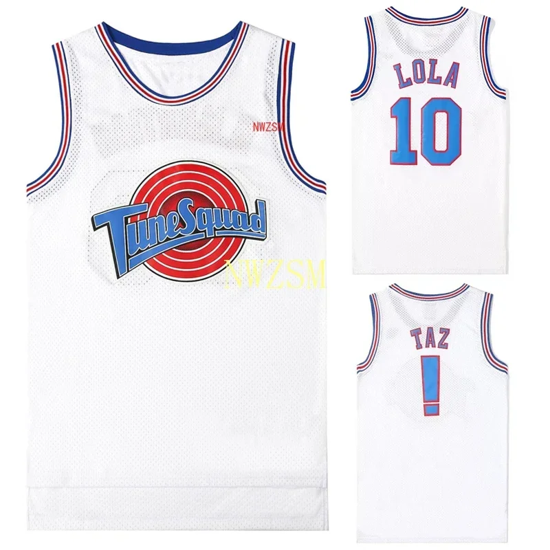 Movie Cosplay Costumes Jam Tune-Squad #1 BUGS #10 LOLA Bunny Basketball Team Jersey Stitched Number Tops Sports Uniform2024