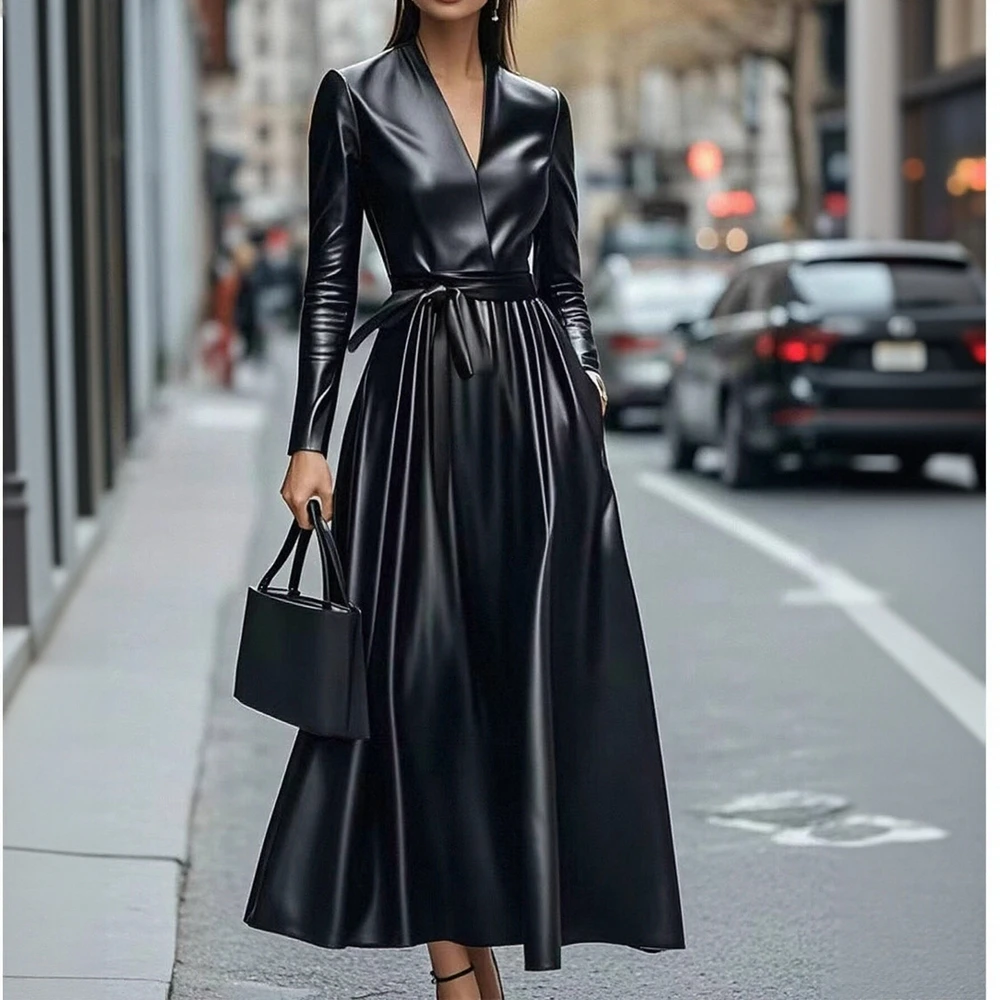 

Кожаное пальто, повседневная женская куртка без украшения, модная верхняя одежда для повседневных мероприятий