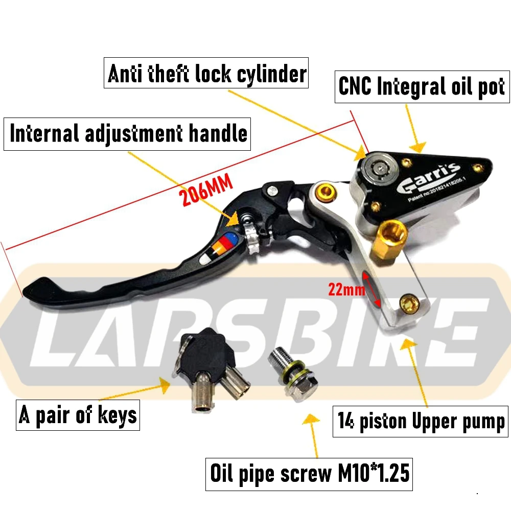 22mm Universal Motorcycle E-Vehicle Modified CNC 14RCS Anti-theft Direct Push Pump Hydraulic Clutch Brake Lever Master Cylinder view 4